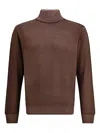 Cruciani Ribbed Turtleneck Knitwear In Brown