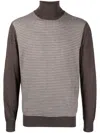 Cruciani Roll-neck Wool Jumper In Brown