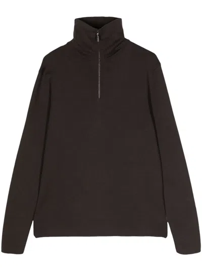 Cruciani Roll-neck Wool Jumper In Brown