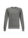 Cruciani V-neck Long-sleeve Sweater In Gray