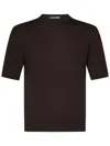 Cruciani Plain Stitch Wool Knit Sweater In Brown