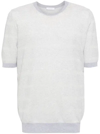 Cruciani Short-sleeved Jumper In Grey