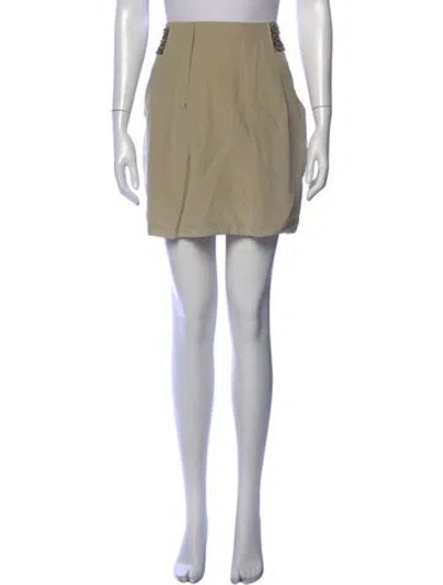 Pre-owned Cruciani Silk Mini Skirt In Neutral