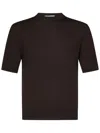 Cruciani Plain Stitch Wool Knit Sweater In Brown