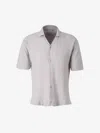Cruciani Textured Cardigan Polo In Gray