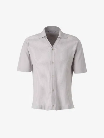 CRUCIANI CRUCIANI TEXTURED CARDIGAN POLO