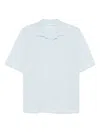 Cruciani Textured-knit T-shirt In Blue