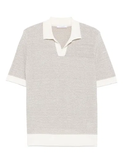 Cruciani Textured-knit T-shirt In Neutrals
