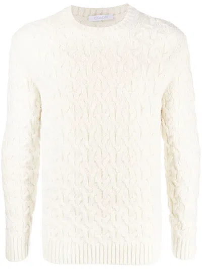 Cruciani Textured Round-neck Jumper In White