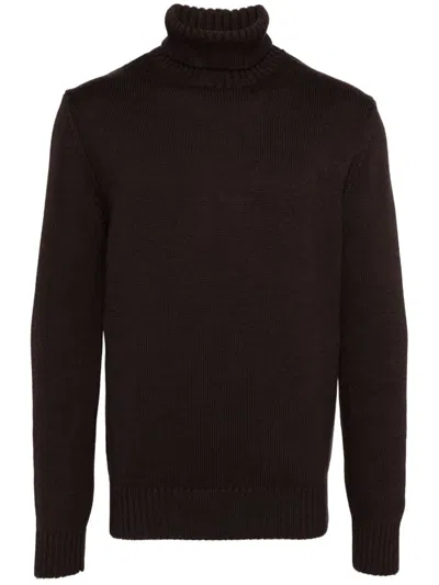 Cruciani Turtleneck Jumper In Brown