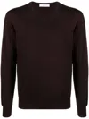 Cruciani V-neck Cashmere-blend Jumper In Brown