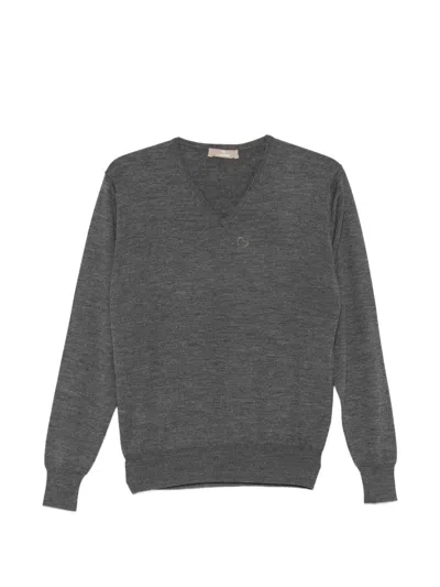 Cruciani V-neck Sweater In Gray