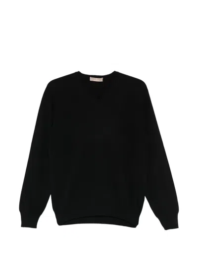 Cruciani V-neck Sweater In Black