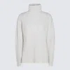 CRUCIANI CRUCIANI WHITE GREY WOOL KNITWEAR