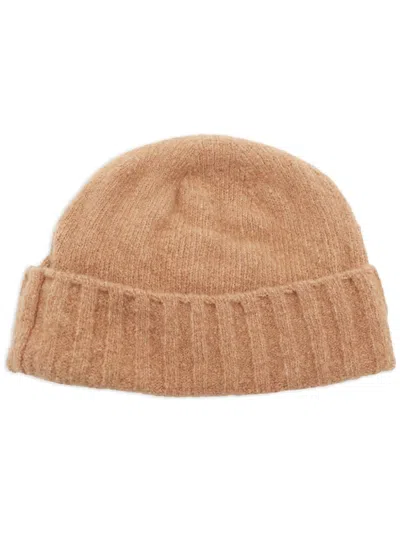 Cruciani Camel Wool Hat In Brown