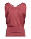 Shop Cruciani Woman Sweater Brick Size 4 Silk, Linen In Red