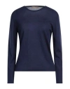 Cruciani Woman Sweater Navy Size 10 Cashmere, Silk In Navy Blue