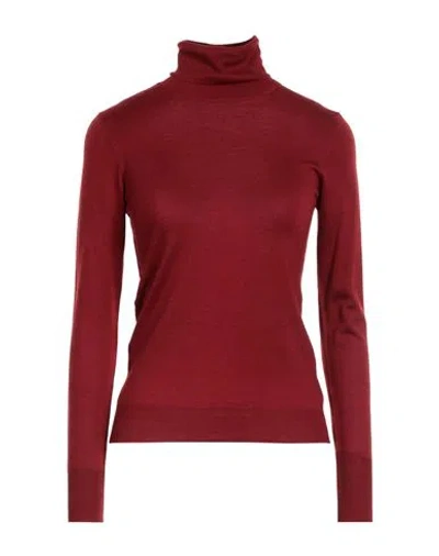 Cruciani Woman Turtleneck Burgundy Size 2 Cashmere, Silk In Red