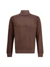 Cruciani Wool Green Turtleneck In Brown