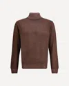 Cruciani Ribbed Turtleneck Knitwear In Brown
