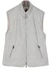 Cruciani Zip-up Padded Gilet In Grey