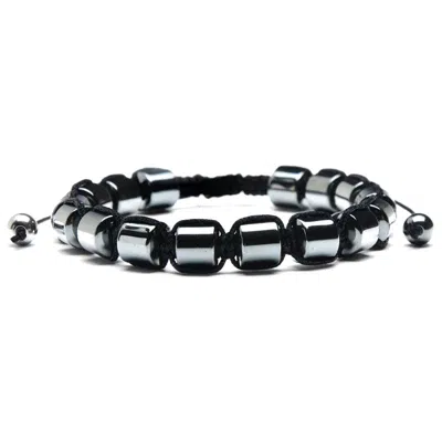Crucible Jewelry Crucible Los Angeles Hematite Stone Beaded Adjustable Bracelet (8mm) In Grey