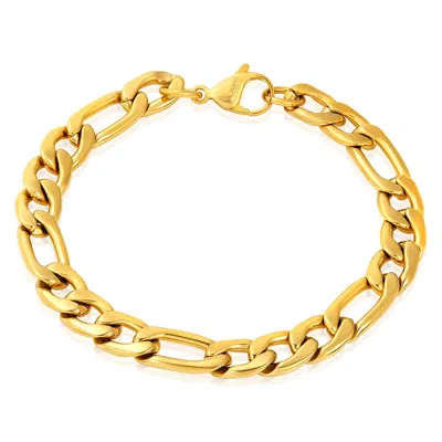 Crucible Jewelry Figaro Chain Gold Plated Steel Bracelet