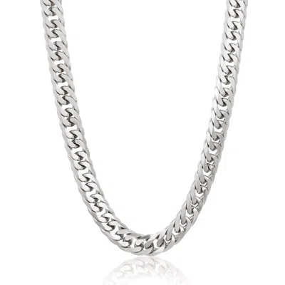 Crucible Jewelry Men's Double Curb Chain Black Steel Necklace In Metallic