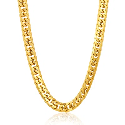 Crucible Jewelry Men's Double Curb Chain Black Steel Necklace In Gold