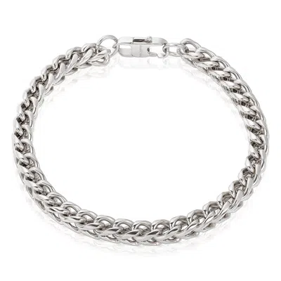 Crucible Jewelry Men's Franco Chain Stainless Steel Bracelet In Silver