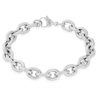 Crucible Jewelry Men's Knife Edge Oval Gold Link Chain Bracelet In Neutral