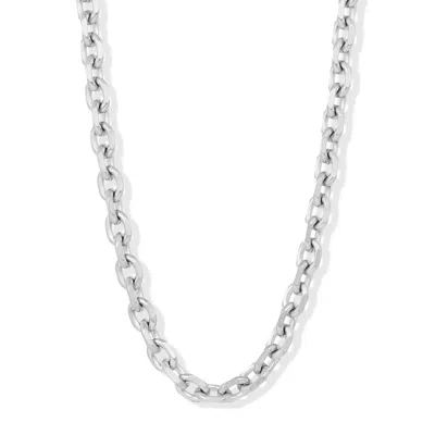 Crucible Jewelry Men's Knife Edge Oval Link Chain Necklace In Gray