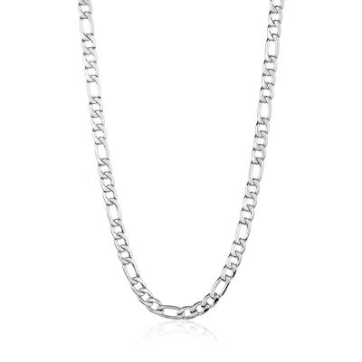 Crucible Jewelry Men's Polished Figaro Chain Gold Necklace In Gray