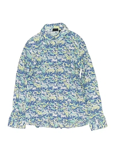 Pre-owned Cruel Girl Kids' Long Sleeve Button Down Shirt In Blue