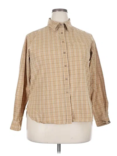 Pre-owned Cruel Girl Long Sleeve Button Down Shirt In Tan