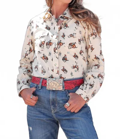 Cruel Girl Women's The Cody Long Sleeve Top In Multi In White