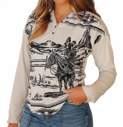 Cruel Girl Women's The Joni Henley In White In Neutral