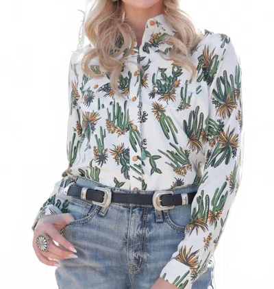 Cruel Girl Women's The Parker Long Sleeve Top In Multi In White