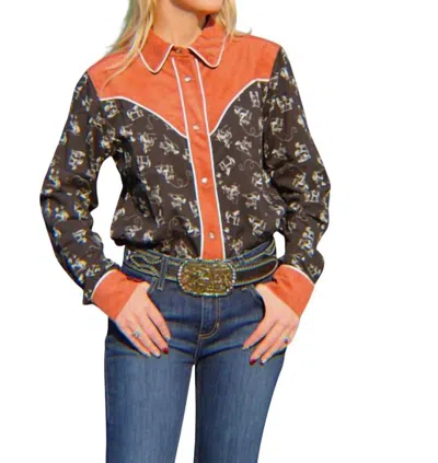Cruel Girl Women's The St Paul Button Up In Multi In Brown
