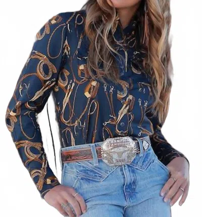 Cruel Girl Women's The True West Top In Multi In Blue