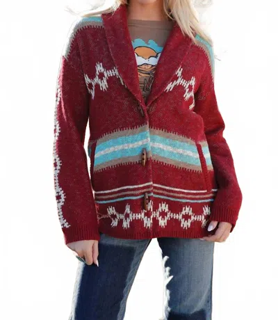 Cruel Girl Women's Thunderbird Cardigan In Red In Multi