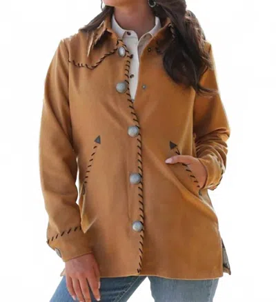 Cruel Girl Women's Whipstitch Shirt Jacket In Brown