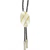 Crumrine Bar Leather Cord Bolo Tie In Silver/gold