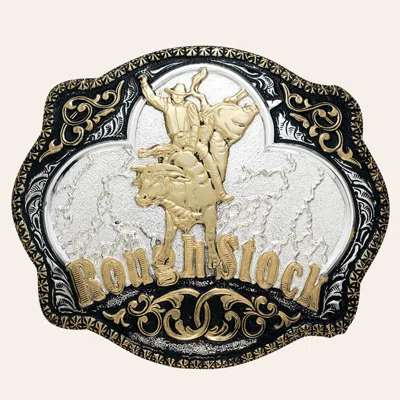 Crumrine Silver Gold Rough Stock Scallop Buckle In Multi
