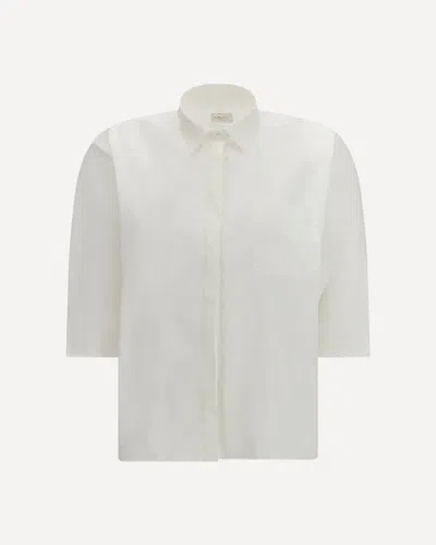 Cruna 3/4 Sleeve Crop Shirt In White