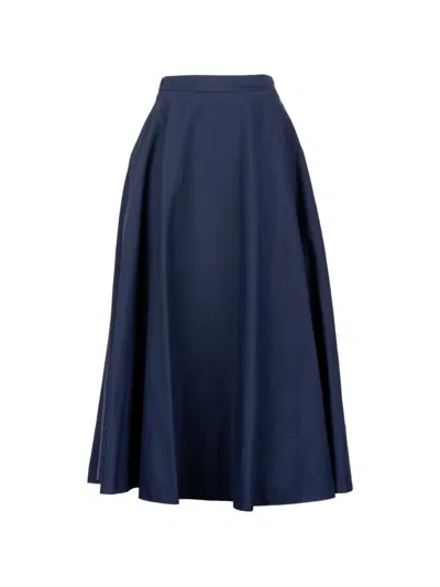Cruna A-line Midi Skirt In Blue
