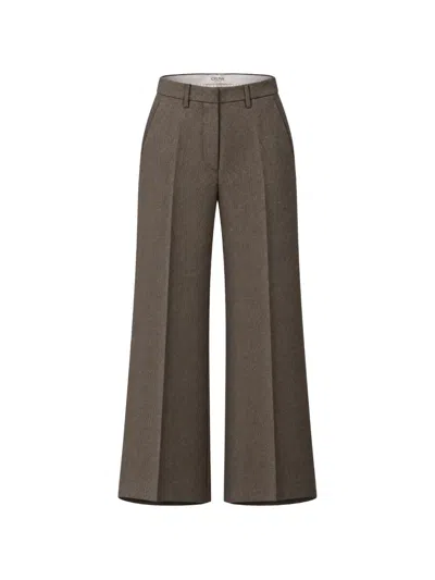 Cruna Antes Pressed-crease Wide-leg Trousers In Brown