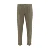 Cruna Pleated Cotton Trousers In Green