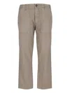Cruna Beige Straight-leg Trousers With Button Closure