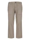 Cruna Beige Straight-leg Trousers With Button Closure In Brown